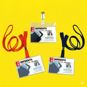 Acreditaciones con el branding de AM Imprenta Online