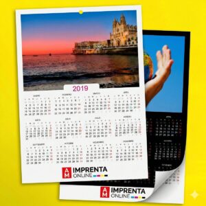Calendario de Pared con el branding de AM Imprenta Online