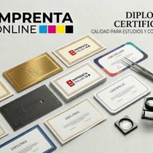 diplomas con el branding de AM Imprenta Online