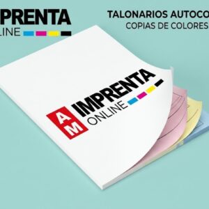 Talonarios autocopiativos con el branding de AM Imprenta Online