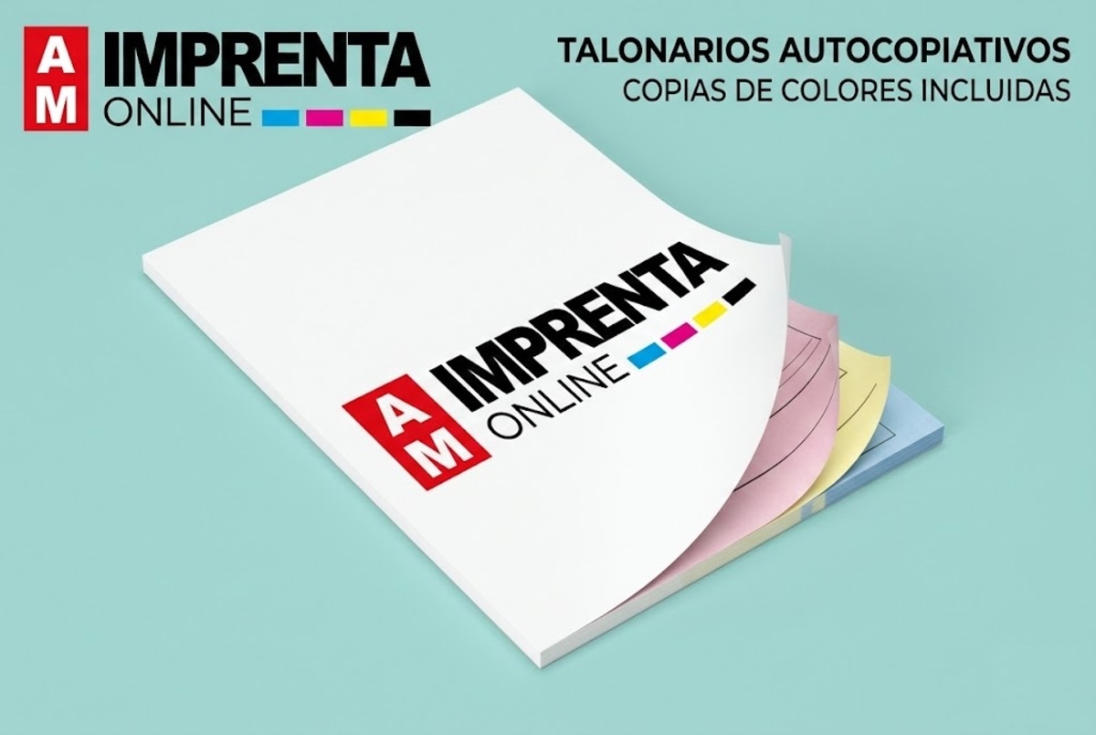 Talonarios autocopiativos con el branding de AM Imprenta Online