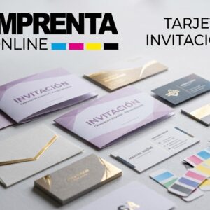 tarjetas e invitaciones con el branding de AM Imprenta Online